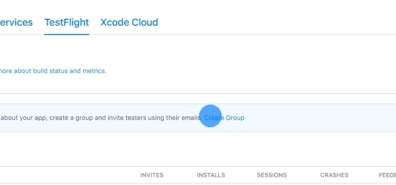 Click "Create Group" to create a new group of internal users that can test your app.