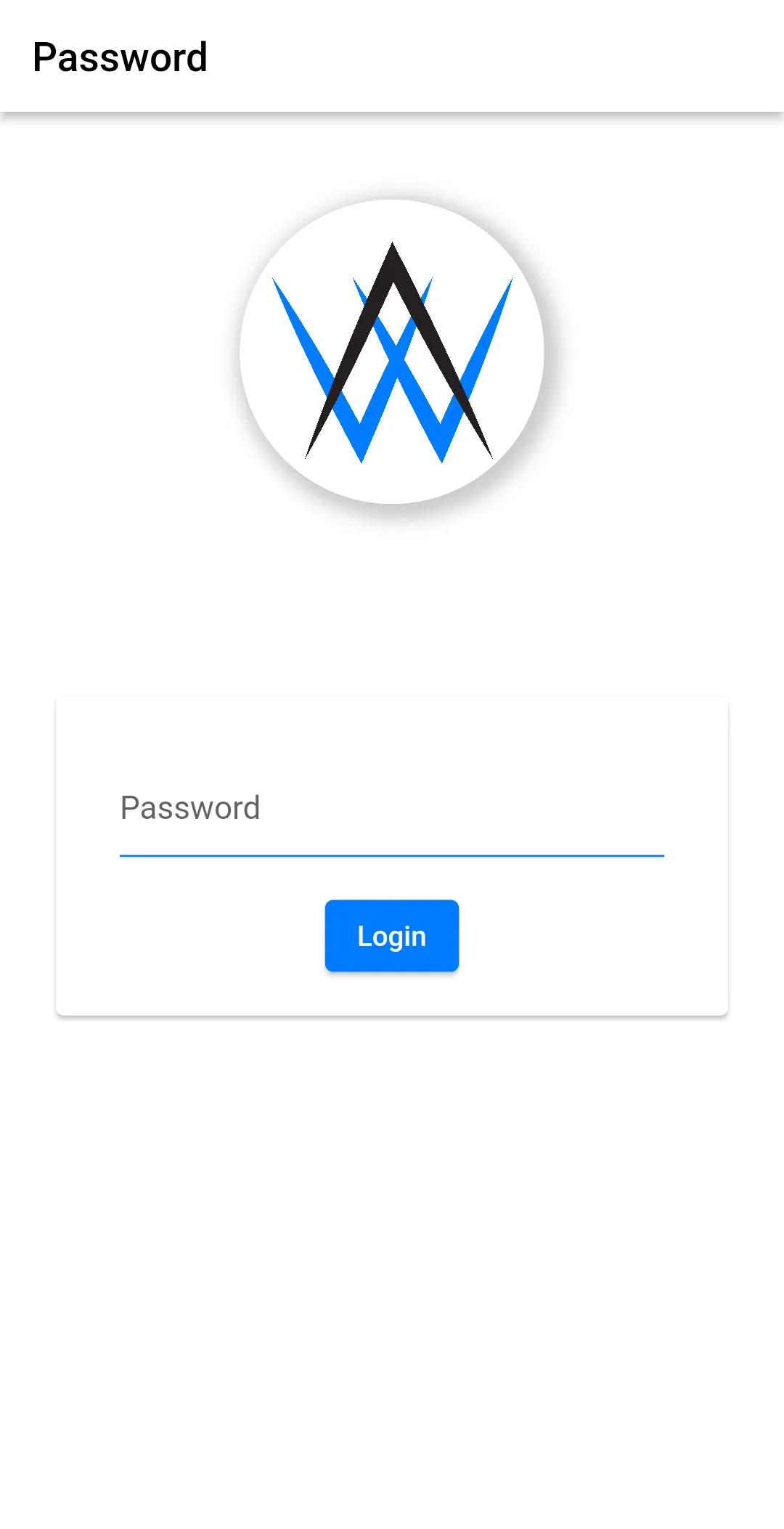 A screenshot of the app showing the password screen where the password needs to be entered.