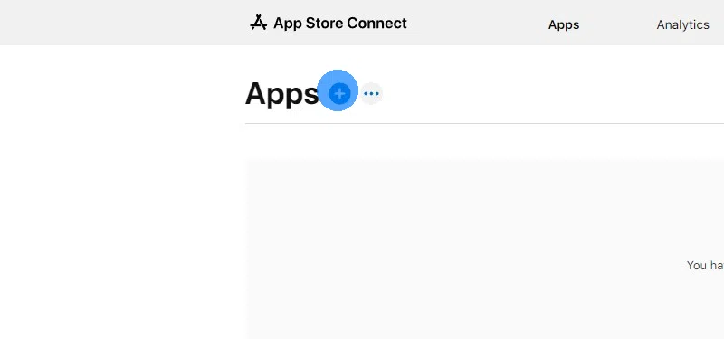 Click the plus button at the top to create a new app.