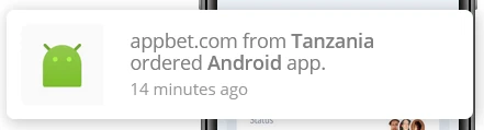 A fake popup claiming appbet.com ordered an app