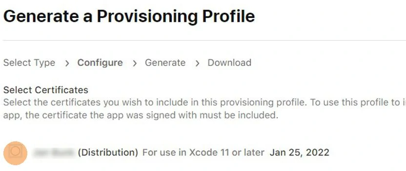 If you just created one, select that distribution certificate. Otherwise you can use the expiration date to tell which certificate was created most recently and choose that one.