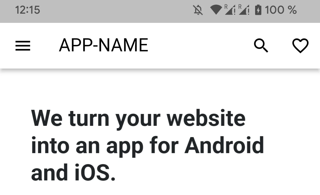 A screenshot showing the favorite button in the app's app bar.