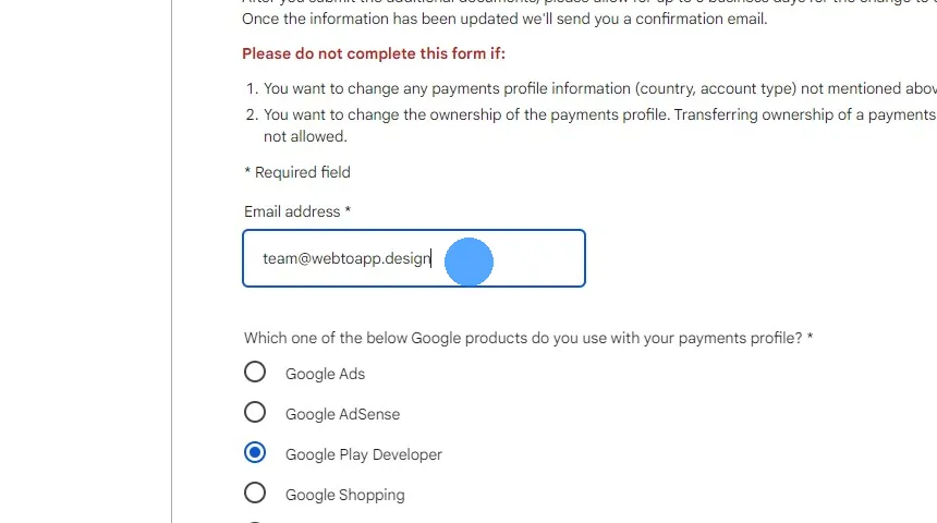 Afterwards, the email address field of the form should automatically be filled out with that same correct e-mail address.