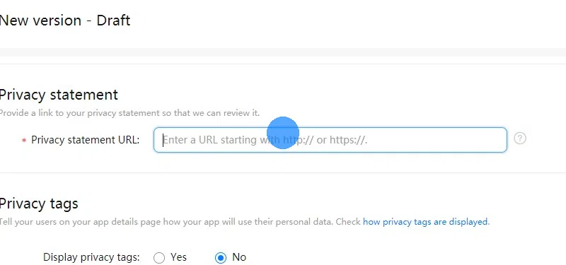Enter a link to your website's privacy policy.