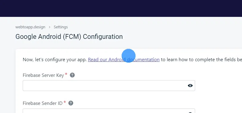 Follow OneSignal's Android documentation to create a Firebase project.