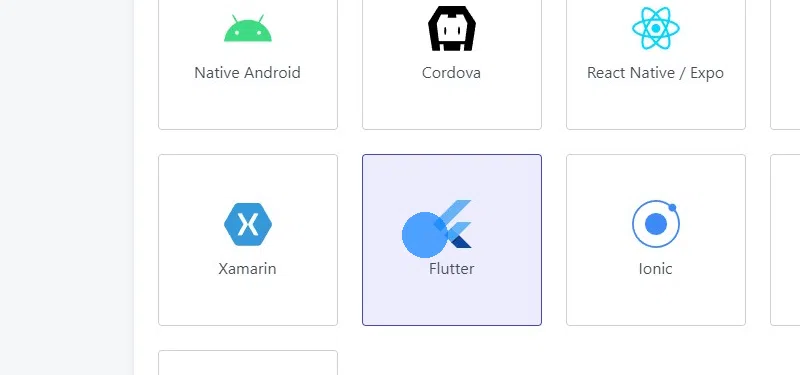 Select Flutter.