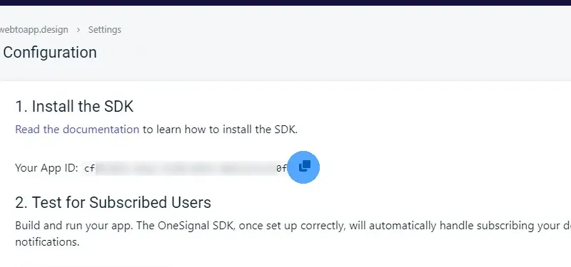 Copy the App ID