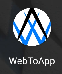 Das App-Icon unserer Beispiel-App mit dem webtoapp.design-Logo