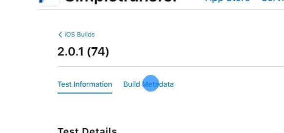 Klicke auf "Build Metadata".