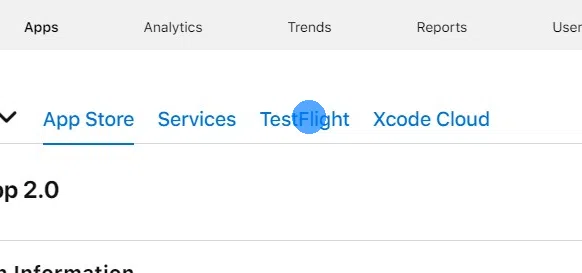 Click "TestFlight" at the top.