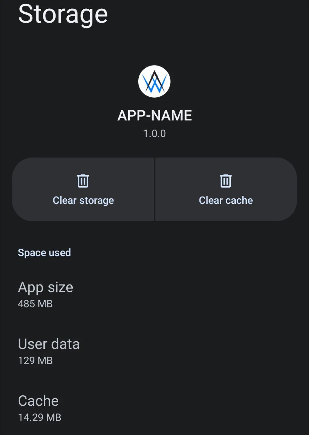 A screenshot of the app info screen.