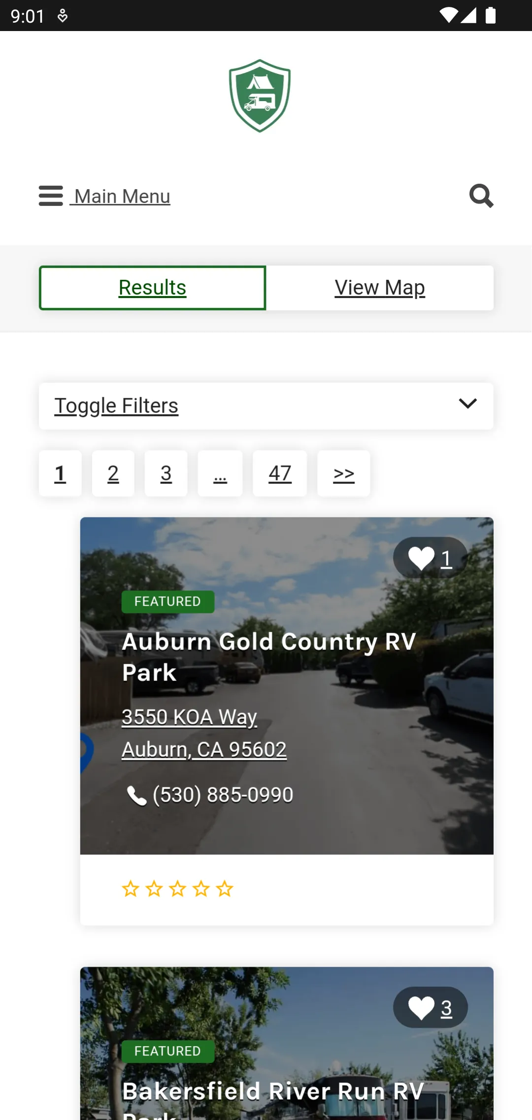 An illustration showing the Campground Views website as an app