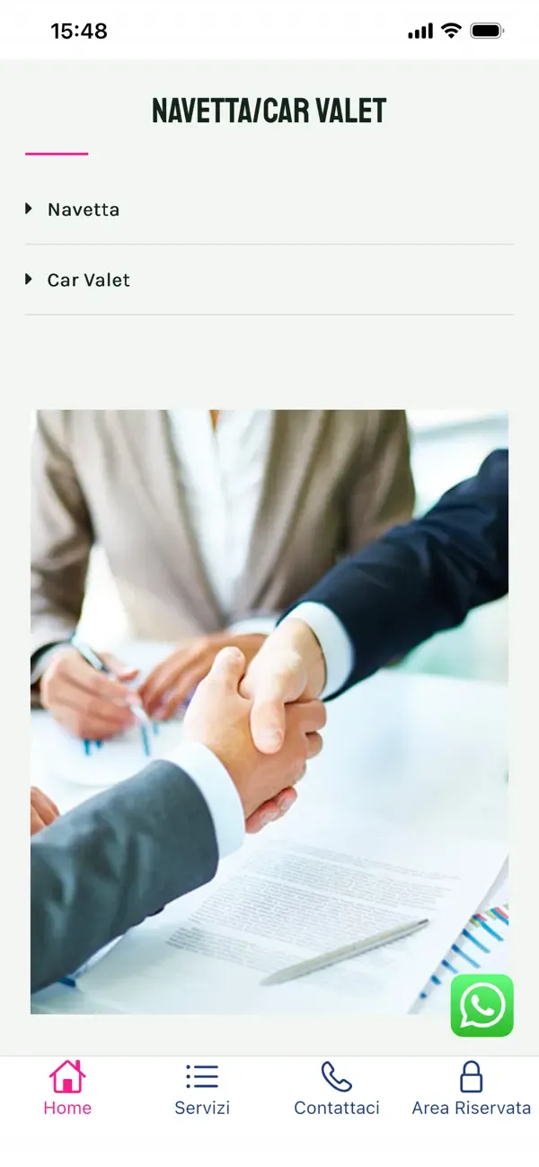 Uno screenshot dell'app FAParking creata convertendo il loro sito web in un'applicazione