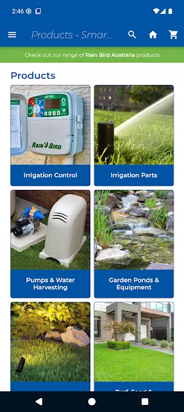 Uno screenshot dell'app SWIFT Smart Water creata convertendo il loro sito web in un'applicazione