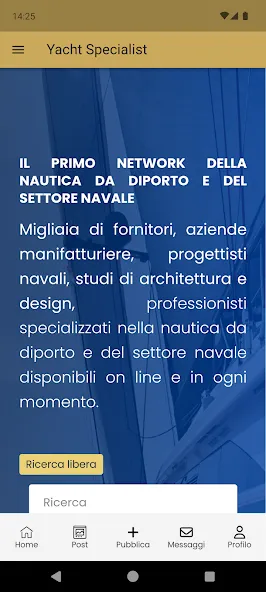 Un'illustrazione che mostra il sito web Yacht Specialist come un'app